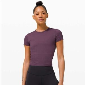 Lululemon Athletica Purple Fitted Crop T-Shirt